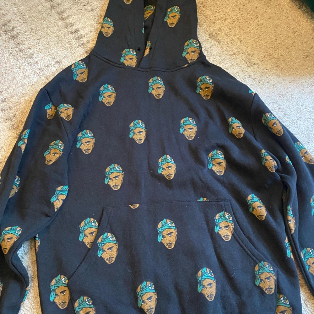 Cross Colours Tupac All Over Black Hoodie